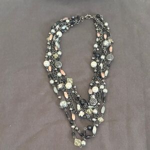 Lia Sophia Multi-Strand Necklace with Pearls and Beads